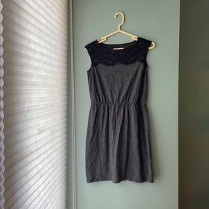 Gray with Lace Detail Work Dress Size Medium Pet.